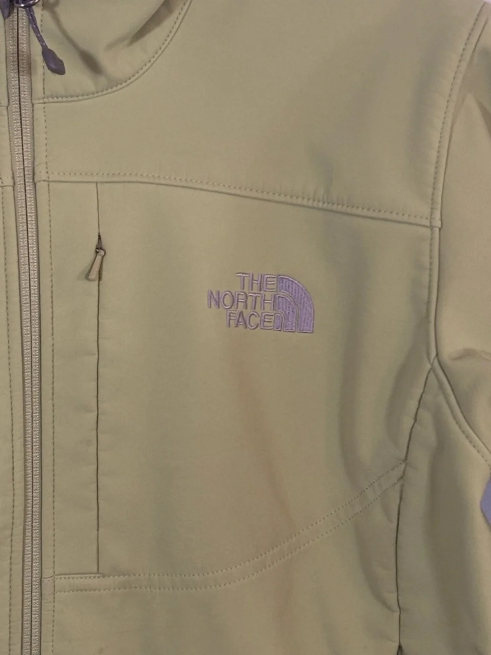 The North Face Apex Jacket Women M Green Softshell Full Zip Outdoor